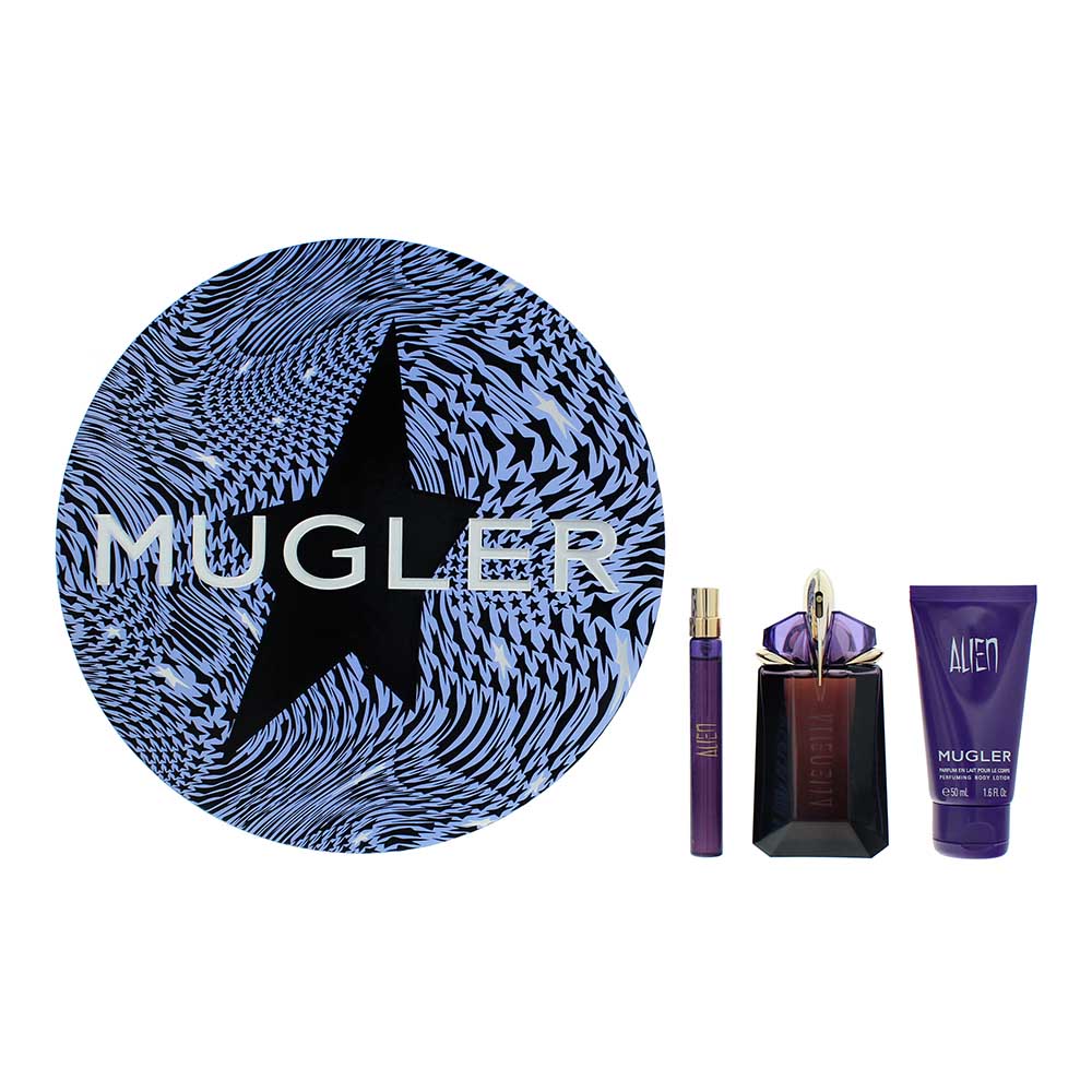 Mugler Alien 3 Piece Gift Set: Eau de Parfum 60ml - Eau de Parfum 10ml - Body Lotion 50ml